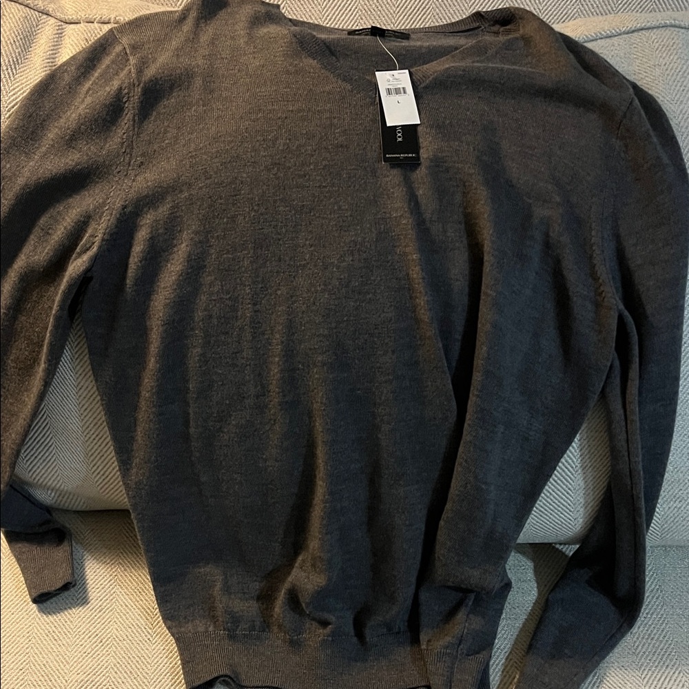 Banana Republic V-Neck Sweater in Dark Gray